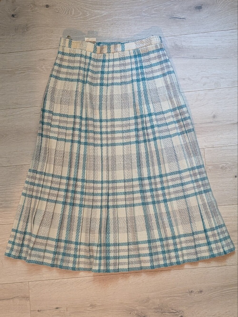Vintage Wool Blend Pleated Skirt